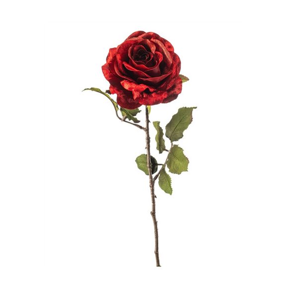 Rose velvet spray 60cm - Piros