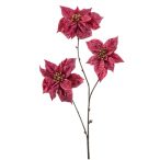 Poinsettia spray x5 80cm - Piros