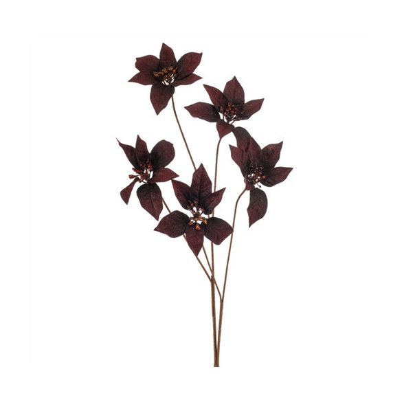 Poinsettia spray x5 80cm - Bordó