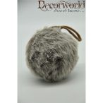 Karácsonyfadísz szőrös gömb 10x10x10 cm - Szürke