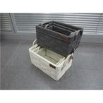Doboz 30x22x16cm szürke/fehér fogóval