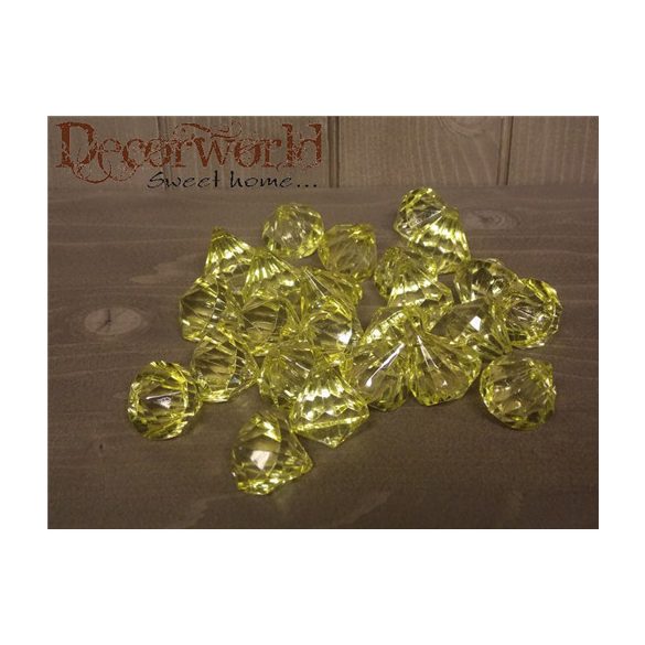 Kristály gyöngy 2,5cm s/24 - Sárga