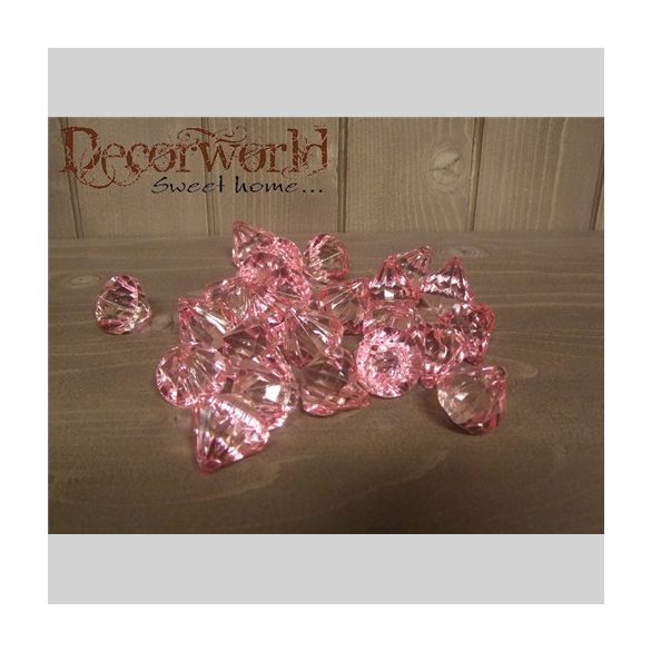 Kristály gyöngy 2cm s/40 - Rózsaszín