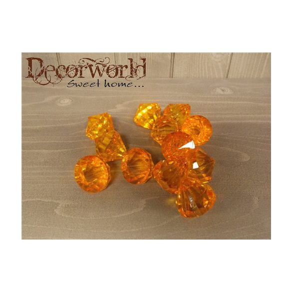 Kristály gyöngy 3cm s/12 - Narancs