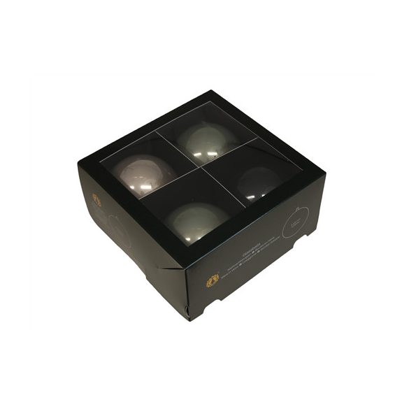 Üveg gömb 10cm - Zöld, grafit S/4