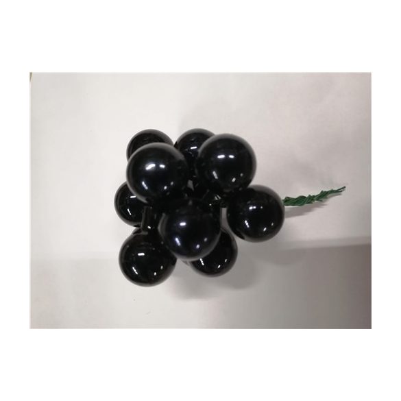 Gömb üveg betűzős 20mm fekete fényes