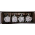 Gömb műanyag hópelyhes s/4 6cm