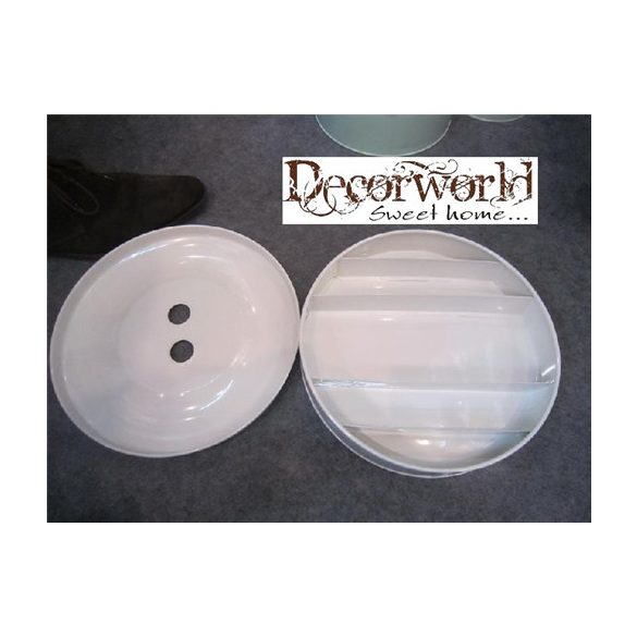 Varrósdoboz fém 26,5x5,4cm - Fehér