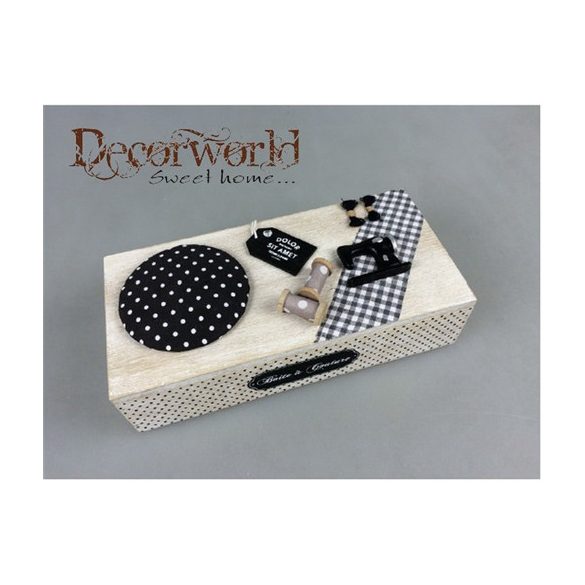 Varrósdoboz pöttyös 24x12x8cm