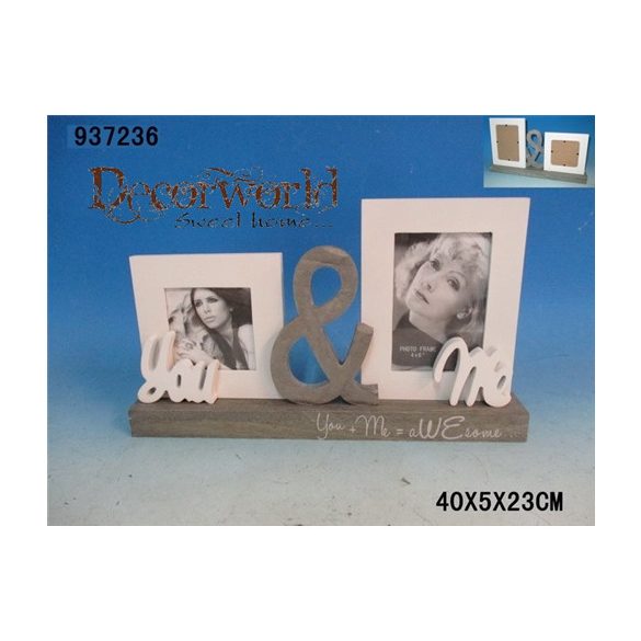 Fényképtartó 2 keret álló 40x5x23cm