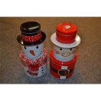 Bádog doboz Mikulás/hóember 2 féle 13,7x25,5cm