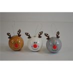 Akasztós szarvas piros orral 8cm