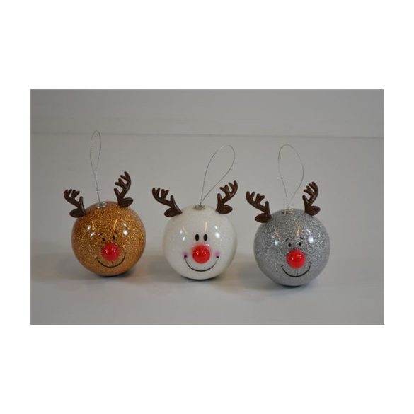 Akasztós szarvas piros orral 8cm