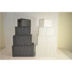 Kosár műanyag 22x13x14cm - Szürke/fehér 2 féle