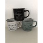 Feliratos bögre 9x8,5cm - 3 Fajta