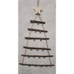 Fa akasztós karácsonyfa csengős 40x60