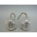 Gömb akasztós 8cm LED házzal