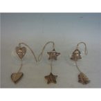 Gömb üveg fa dísszel akasztós 8cm - 3 féle