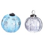 Gömb üveg 10cm jégkék 2 féle