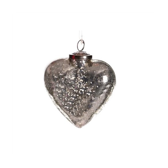 Szív üveg 12x5cm ezüst