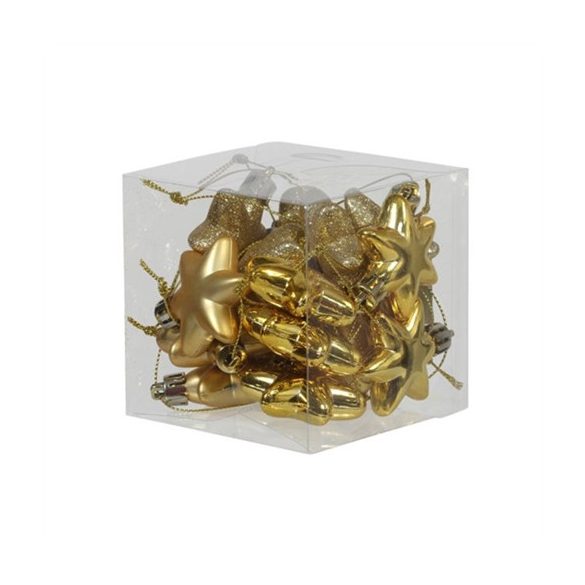 Csillag akasztós fényes-matt, glitteres 5 cm - Arany S/18