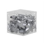 Csillag akasztós fényes-matt, glitteres 5 cm - Fehér S/18