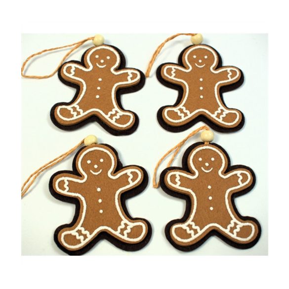 Mézeskalács filc akasztható 7x8cm - Mézi (4db/csom.)