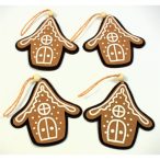 Mézeskalács filc akasztható 8cm - Kunyhó (4db/csom.)