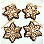 Mézeskalács filc akasztható 8cm - Hópihe (4db/csom.)