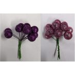   Gömb betűzős műanyag pick szett 2 cm 2féle  S/180 - Rózsaszín-lila Gliteres