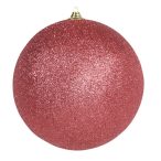 Műanyag gömb 13,5 cm - Glitteres korall