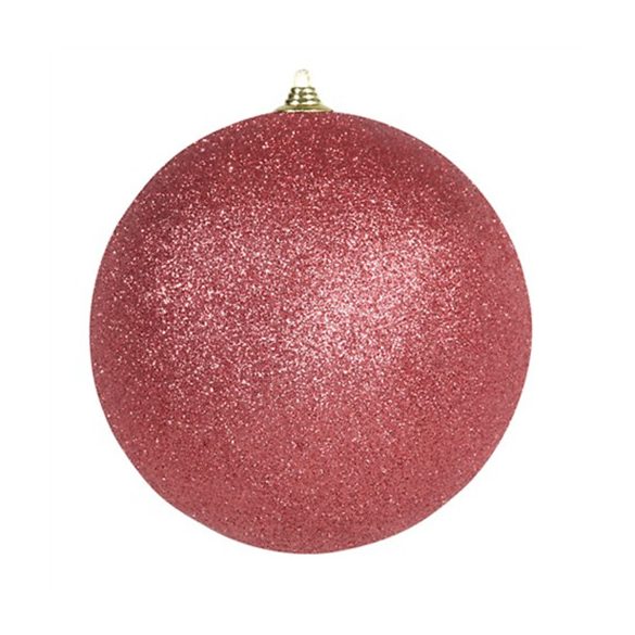 Műanyag gömb 13,5 cm - Glitteres korall