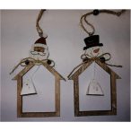 Házikó akasztós fa 10.5x14cm natúr S/2