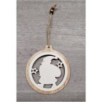 Mikulás akasztós fa 10cm natúr S/2