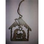 Karácsonyi dekor akasztós fa 11x10.5cm natúr S/4