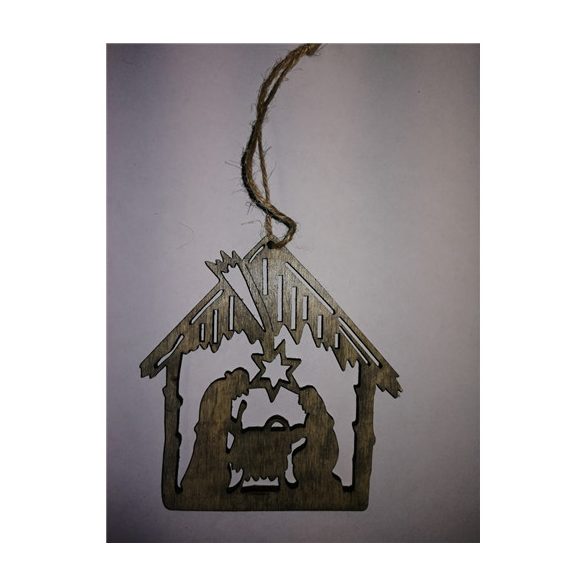 Karácsonyi dekor akasztós fa 11x10.5cm natúr S/4