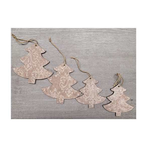 Fenyőfa akasztós fa 10/13cm natúr 2 féle S/4 db