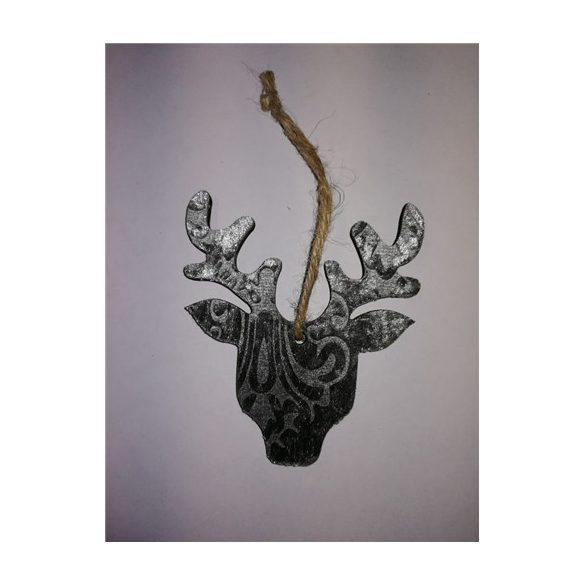 Szarvas akasztós fa 10/13cm silver S/4