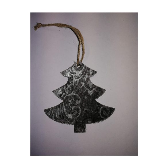 Fenyőfa akasztós fa 10/13cm ezüst S/4