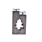 Gyertyatartó fa 12x20x5cm - Szürke