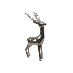 Szarvas álló aluminium 23x12x41cm - Ezüst