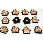 Mézeskalács filc öntapadós 4,5x4cm - Ház (12db/csom.)