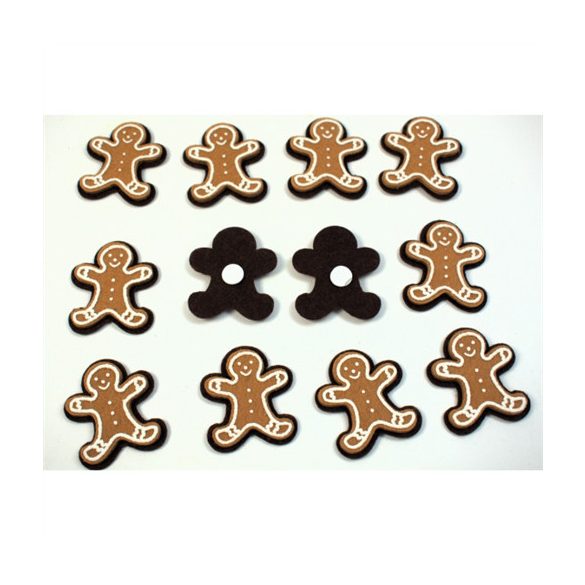 Mézeskalács filc öntapadós 4x4,5cm - Mézi (12db/csom.)