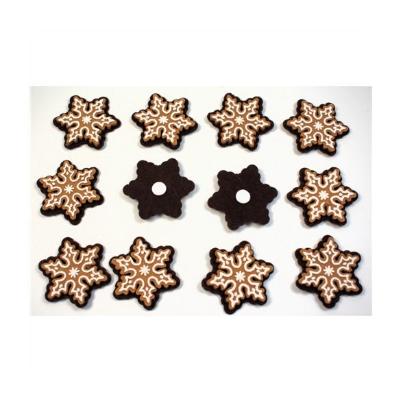 Mézeskalács filc öntapadós 4,5cm - Hópihe (12db/csom.)