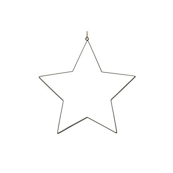 Csillag akasztós fém 50x49 cm - Fekete