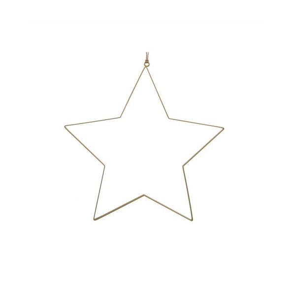 Csillag akasztós fém 40x39 cm - Arany