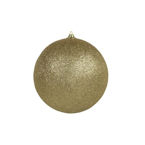 Műanyag gömb 13,5cm glitteres - Arany