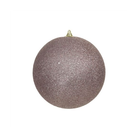 Műanyag gömb 13,5cm glitteres - Rózsaszín