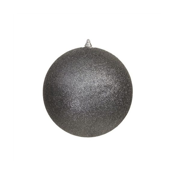 Műanyag gömb 13,5cm glitteres - Grafitszürke