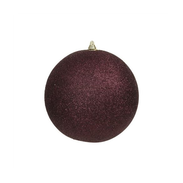 Műanyag gömb 13,5cm glitteres - Bordó